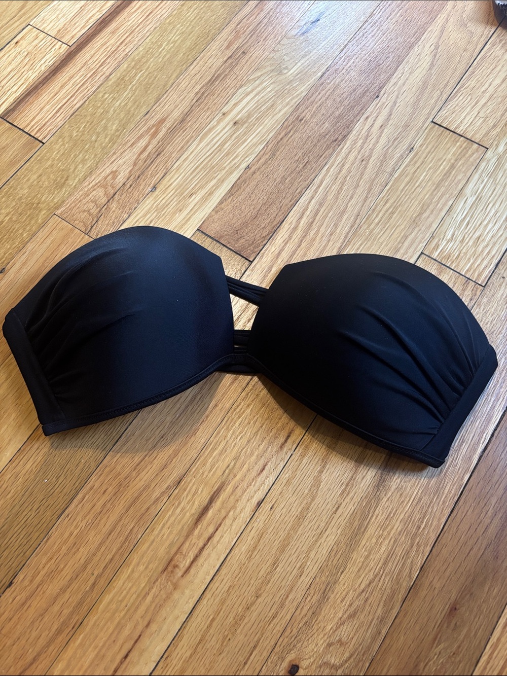 aerie Black Bandeau Bikini Top